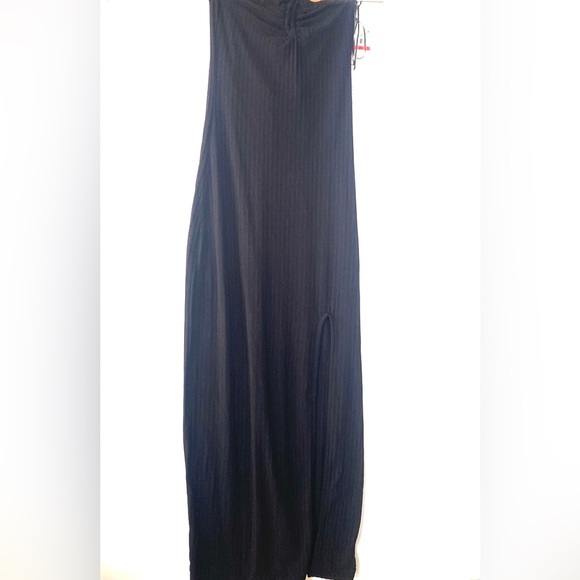 (A2) 1. STATE Ruched Halter Dress in Rich Black, Size XS, NWT - Picture 6 of 8
